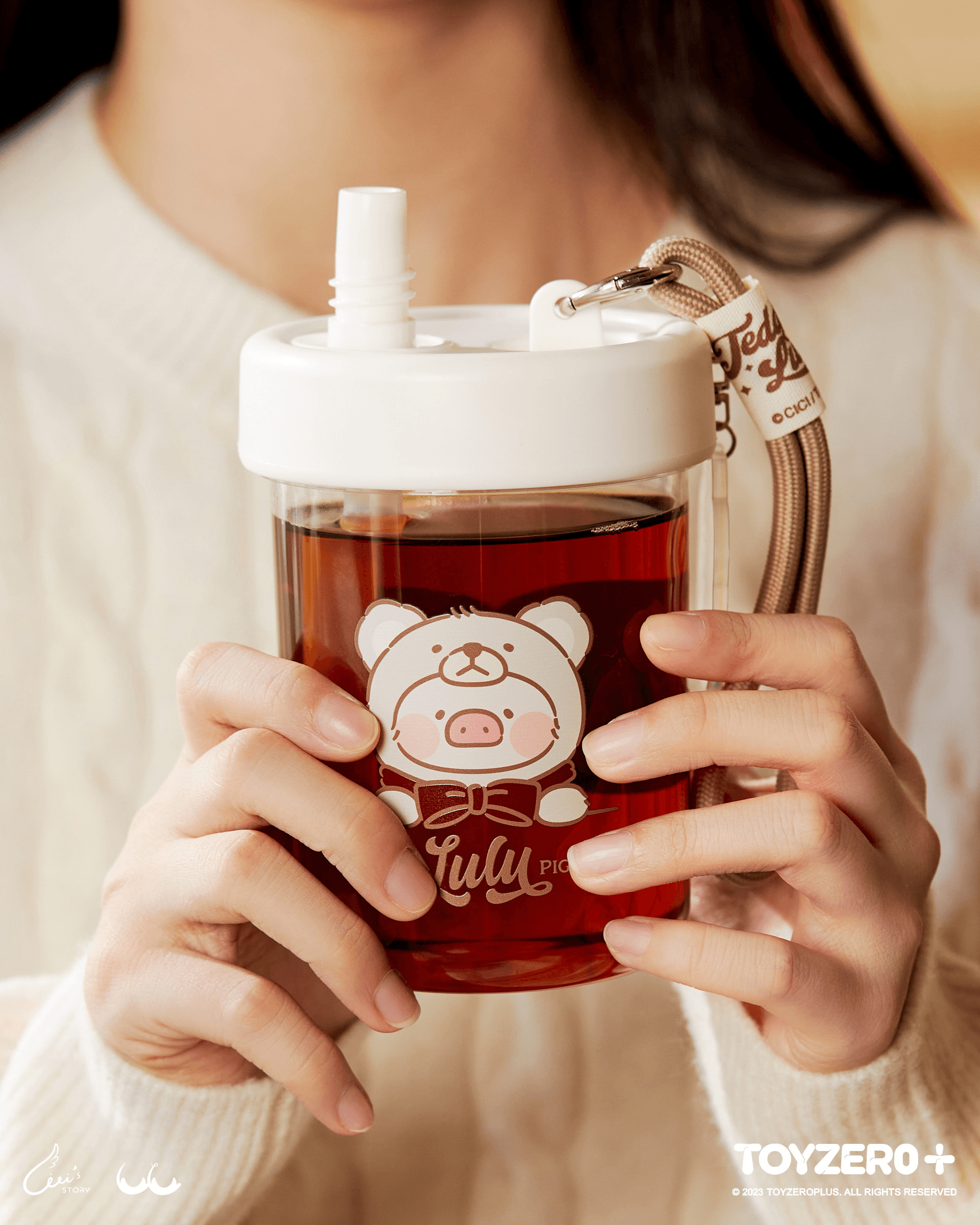 LuLu the Piggy - Teddy LuLu Insulated Water Bottle with Straw | 781005360237