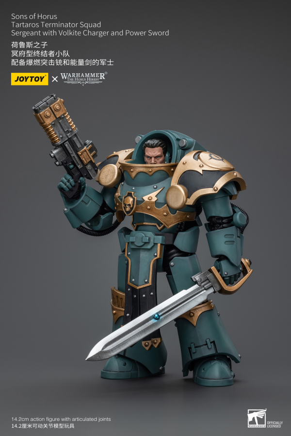 Joy Toy Sons Of Horus Tartaros Terminator Squad Sergeant With Volkite Charger And Power Sword | 6973130377165