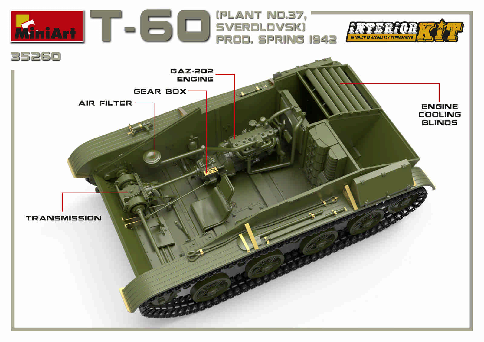 MiniArt 'T-60 (Plant .37) Prod.Spring 1942. Interior Kit' | 4820183312181
