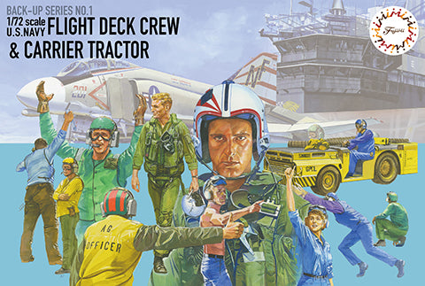 Fujimi 1/72 USN Flight Deck Crew Figures & MD-3 Tractor