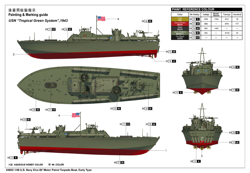ILOVEKIT 1/48 US Navy Elco 80' Motor Patrol Torpedo Boat Early Type