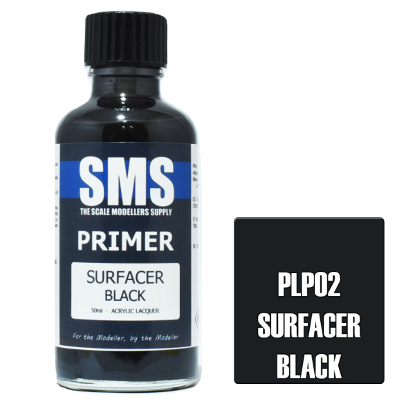 The Scale Modellers Supply (SMS) Primer SURFACER BLACK 50ml | 707959822232