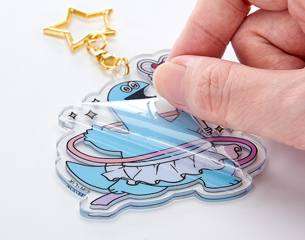 Gal & Dino Glow-in-the-Dark Acrylic Keychain Javelin Throwing | 4580590180536