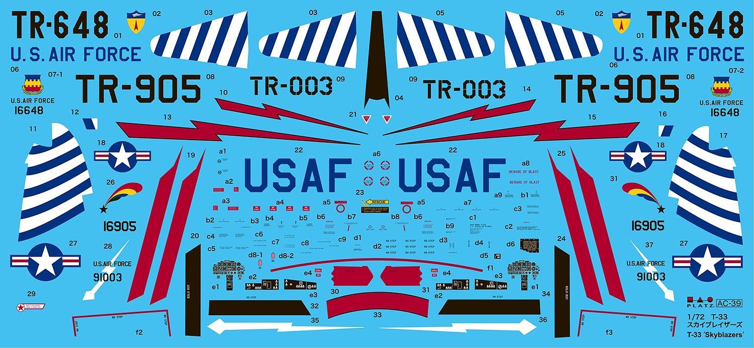 Platz 1/72 USAF Jet Trainer T-33A Shooting Star 'Skyblazers'