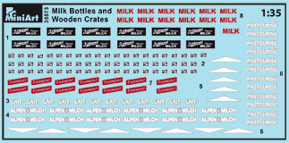 MiniArt 1/35 Milk Bottles & Wooden Crates | 4820183310682