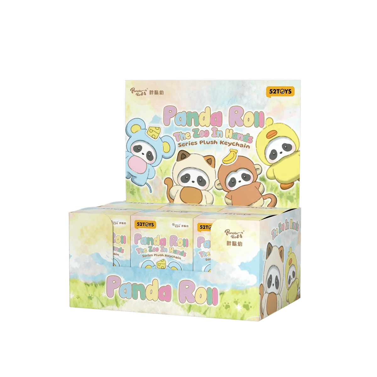 Panda Roll The Zoo In Hands Series Plush Keychain (Box of 6)
