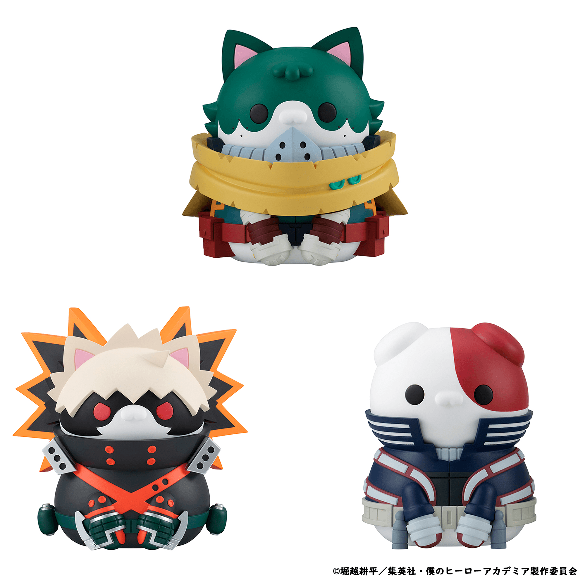 MEGA CAT PROJECT My Hero Academia Nyanto! The Big Heroaca Cats Series Midoriya & Bakugo & Todoroki set 【with gift】 | 4535123848643