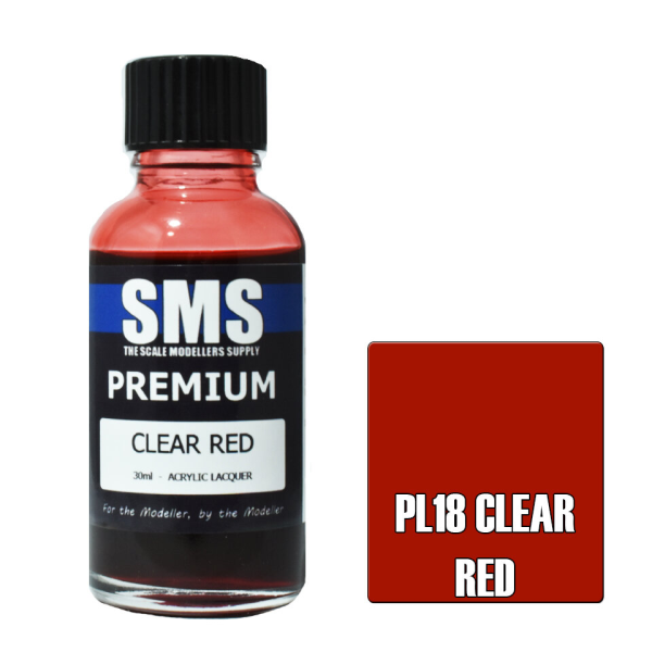 The Scale Modellers Supply (SMS) Premium CLEAR RED 30ml | 707959820993