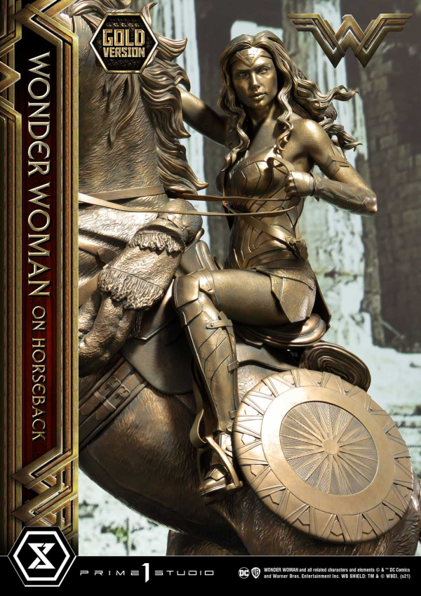 Prime 1 Studio Museum Masterline Wonder Woman (Film) Wonder Woman on HorseBack Gold Version(4562471909313)(4562471909313)
