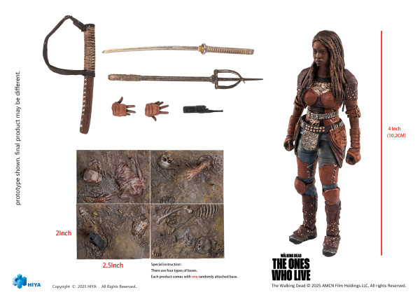 HIYA TOYS Exquisite Mini Series 1/18 Scale The Walking Dead Michonne Action Figure | 6957534203589