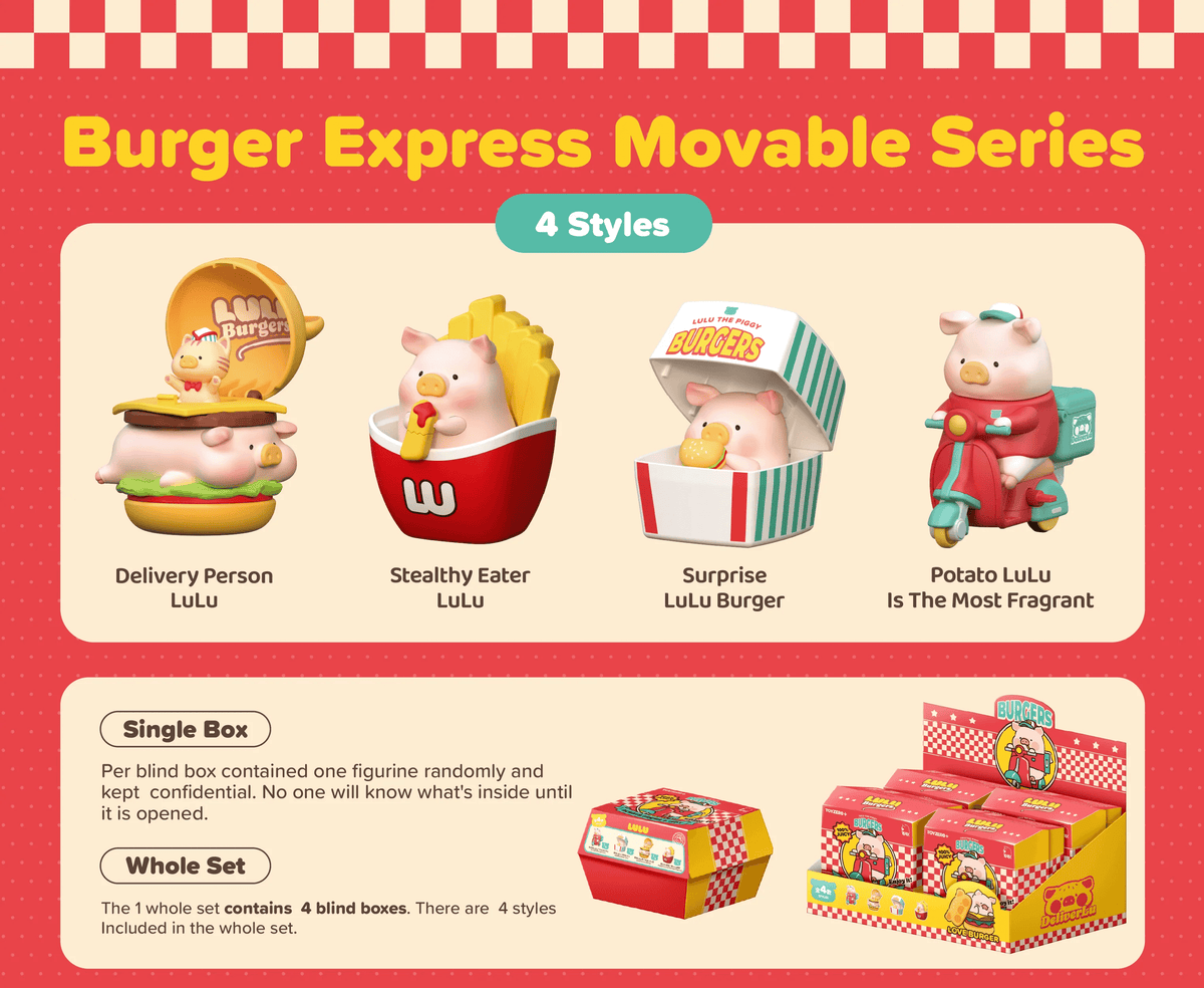 LuLu the Piggy -Burger Express Movable Series (Blind Box) (Box of 4)