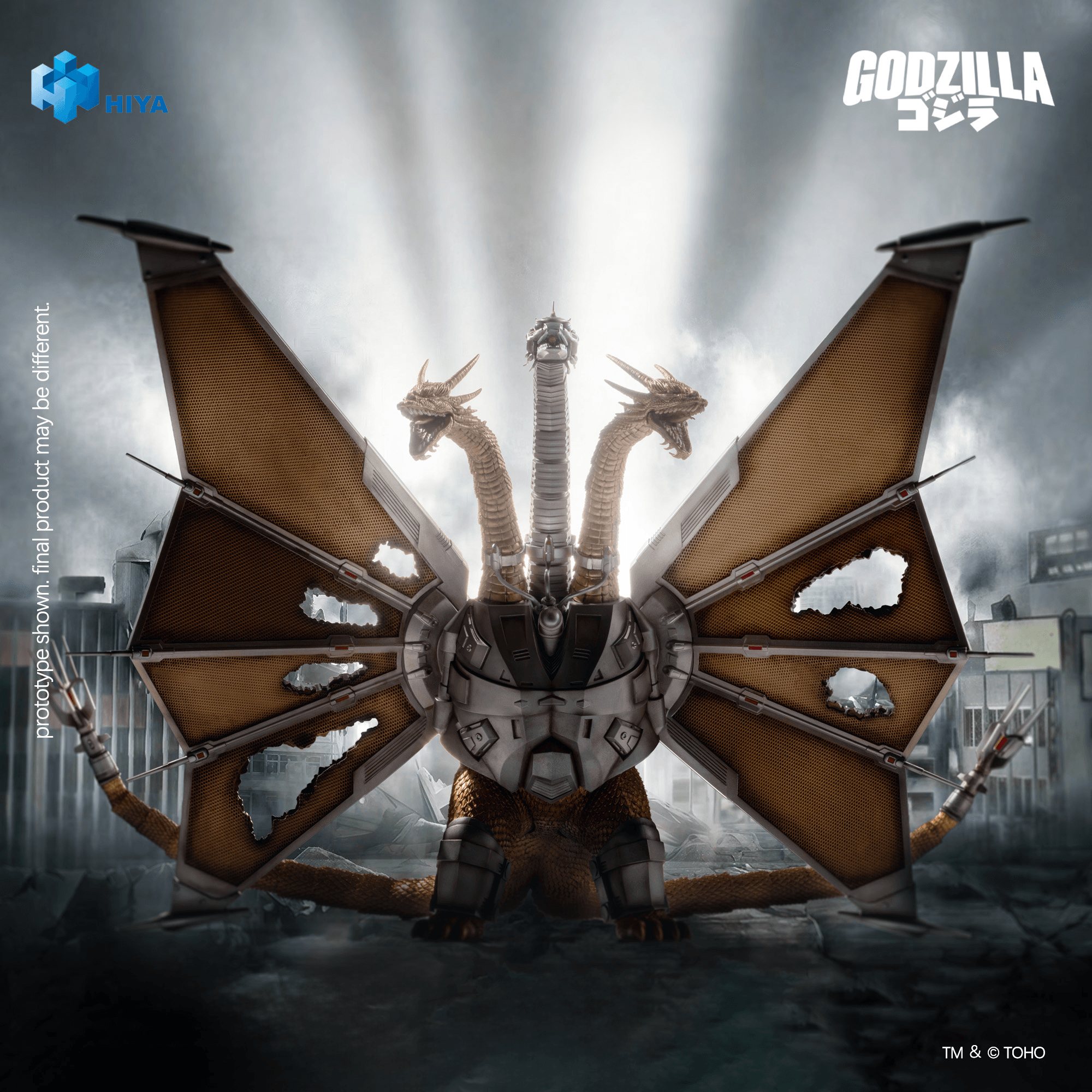 None Scale 13 Inch Godzilla vs. King Ghidorah Battle Damaged Mecha King Ghidorah Battle Damaged Action Figure