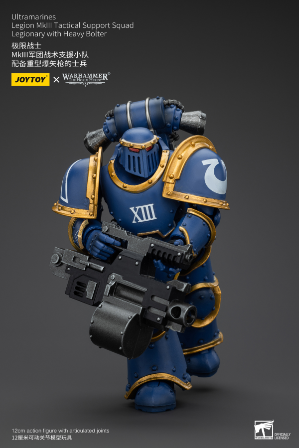 JOYTOY Ultramarines Legion MKIII Tactical Support Squad Legionary with Heavy Bolter | 6927054400119