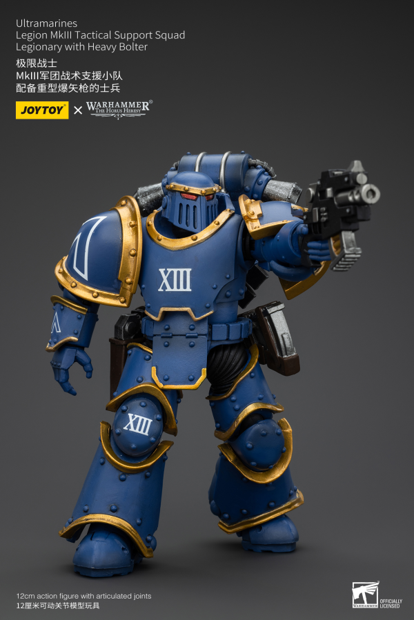 JOYTOY Ultramarines Legion MKIII Tactical Support Squad Legionary with Heavy Bolter | 6927054400119