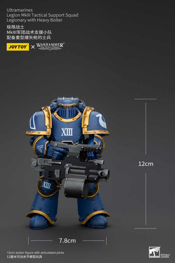 JOYTOY Ultramarines Legion MKIII Tactical Support Squad Legionary with Heavy Bolter | 6927054400119