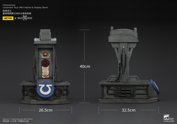 JOYTOY Ultramarines Lieutenant Titus' MKX Helmet & Display Stand | 6927054401697