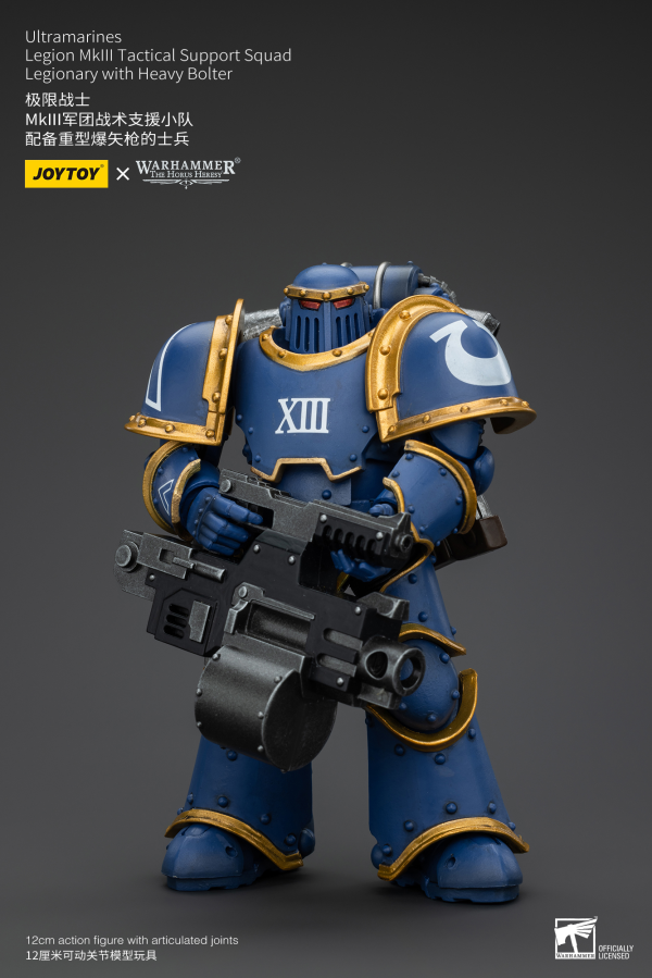 JOYTOY Ultramarines Legion MKIII Tactical Support Squad Legionary with Heavy Bolter | 6927054400119