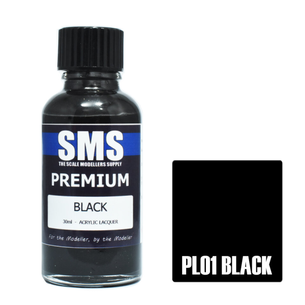 The Scale Modellers Supply (SMS) Premium BLACK 30ml | 707959820825