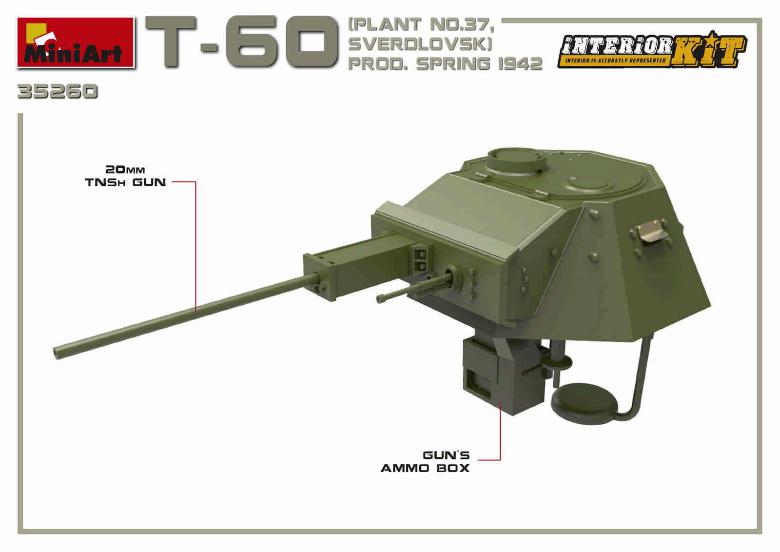 MiniArt 'T-60 (Plant .37) Prod.Spring 1942. Interior Kit' | 4820183312181