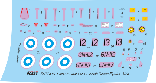 Special Hobby 1/72 Folland Gnat FR.1 Finnish Recce Fighter