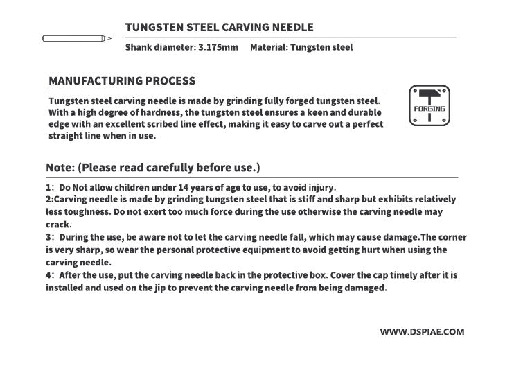 DSPIAE Tungsten Steel Carving Needle | 6970845560622