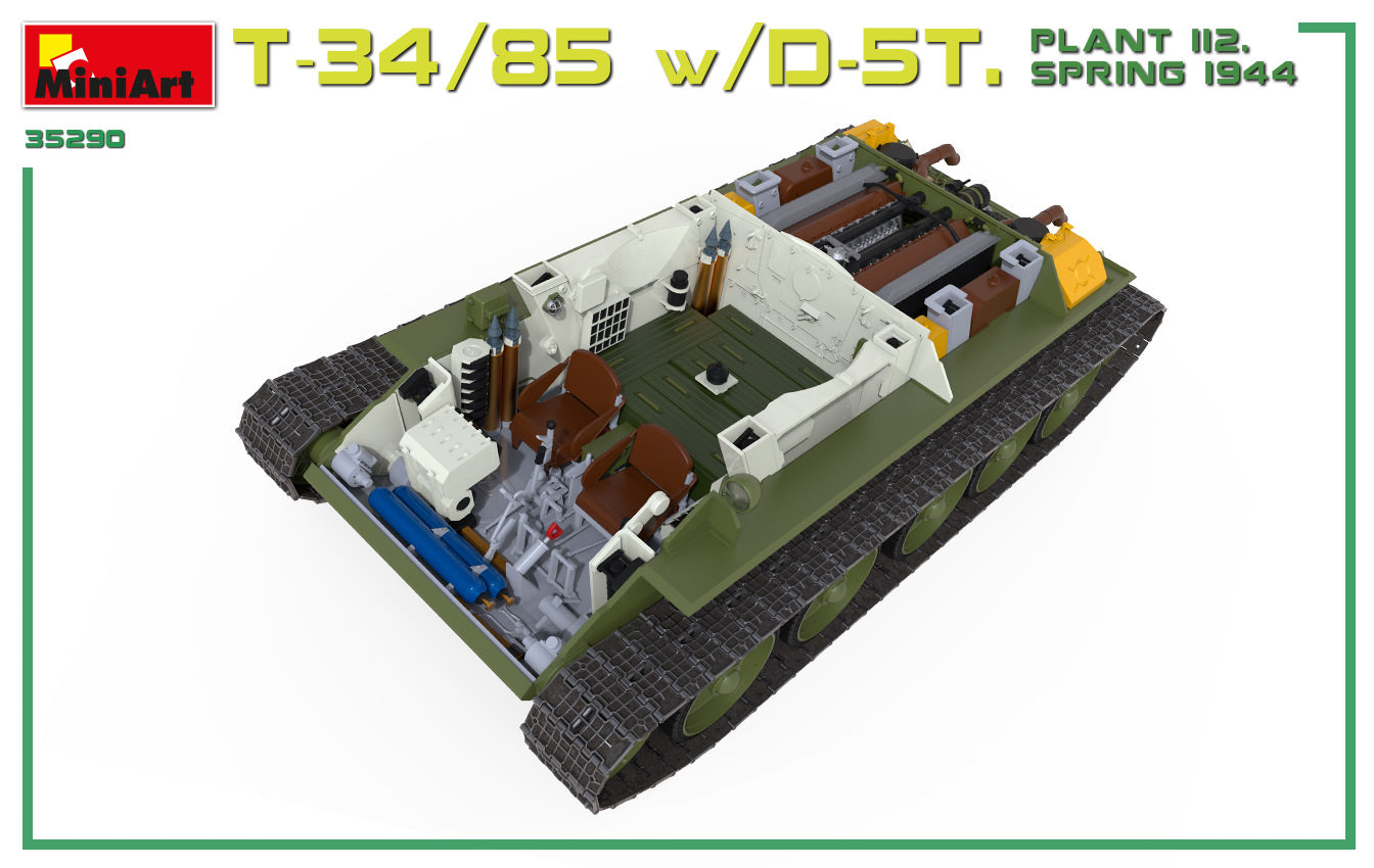 MiniArt 1/35 T-34/85 w/D-5T. PLANT 112. SPRING 1944. INTERIOR KIT | 4820183313171