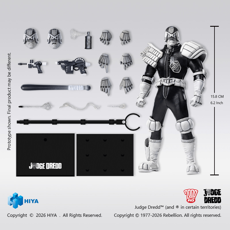 1/12 Scale 6 Inch JUDGE DREDD Judge Dredd Black&White; Ver. Action Figure
