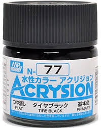 Mr Hobby Acrysion N77 - Tire Black (Flat/Primary) | 4973028927610