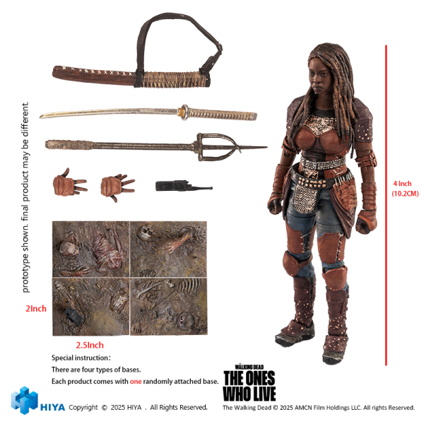 HIYA TOYS Exquisite Mini Series 1/18 Scale The Walking Dead Michonne Action Figure | 6957534203589