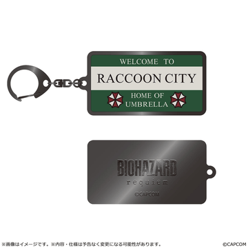 Resident Evil Requiem Metal Keychain - Raccoon City Welcome Sign | 4976219140072