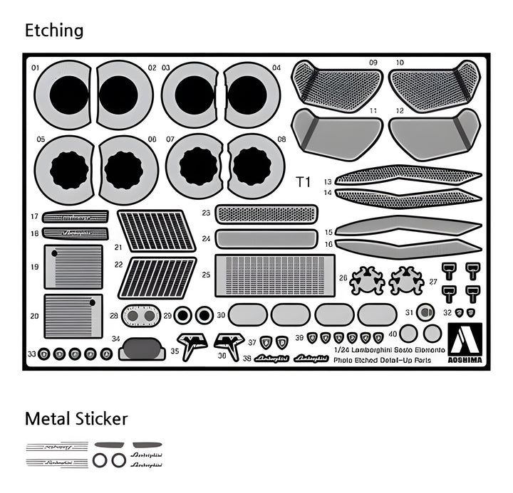 Aoshima 1/24 Lamborghini SESTO ELEMENTO Detail-Up Parts