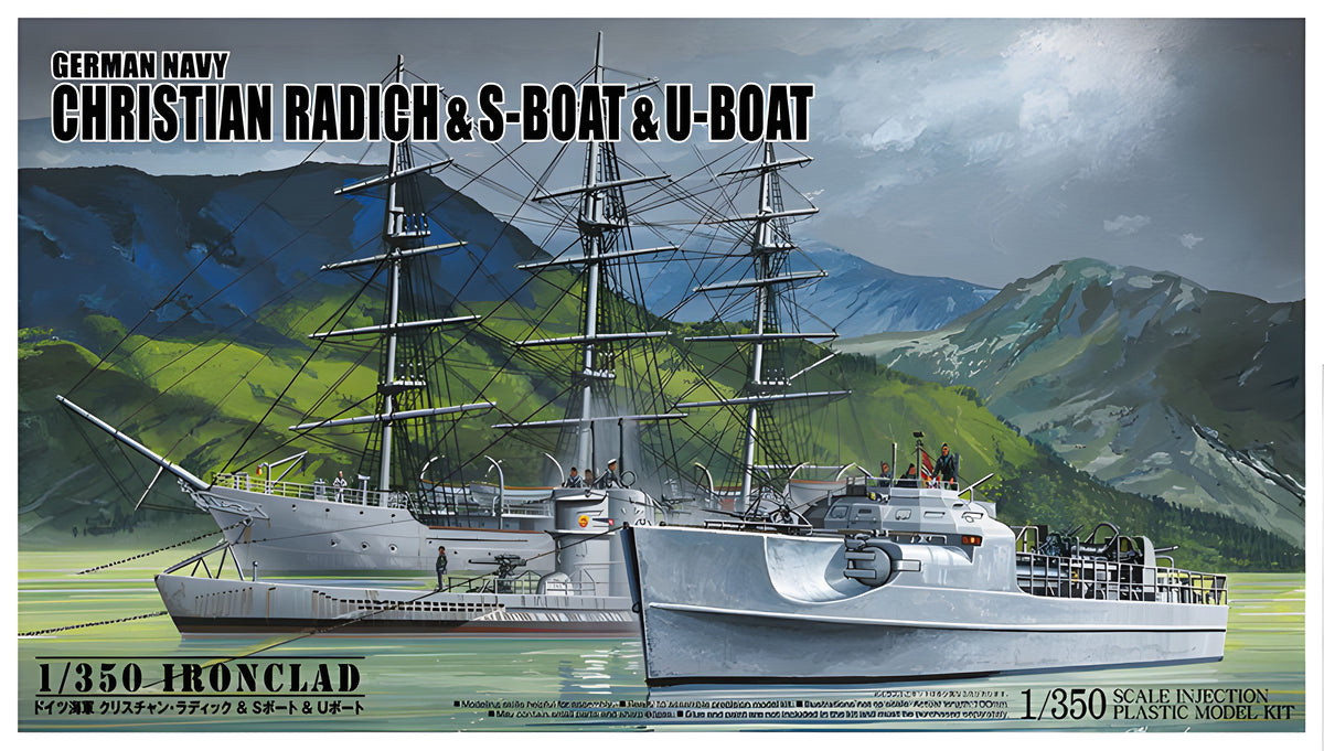 Aoshima 1/350 Christian Radich & S-BOAT & U-BOAT