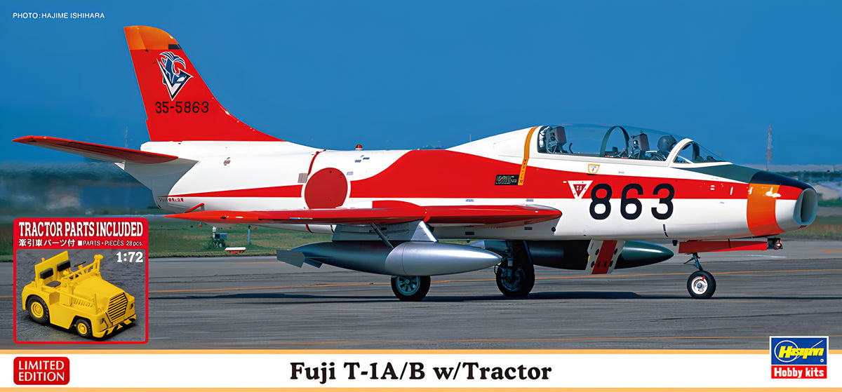 Hasegawa 1/72 Fuji T-1A/B with Tractor, Limited Edition
