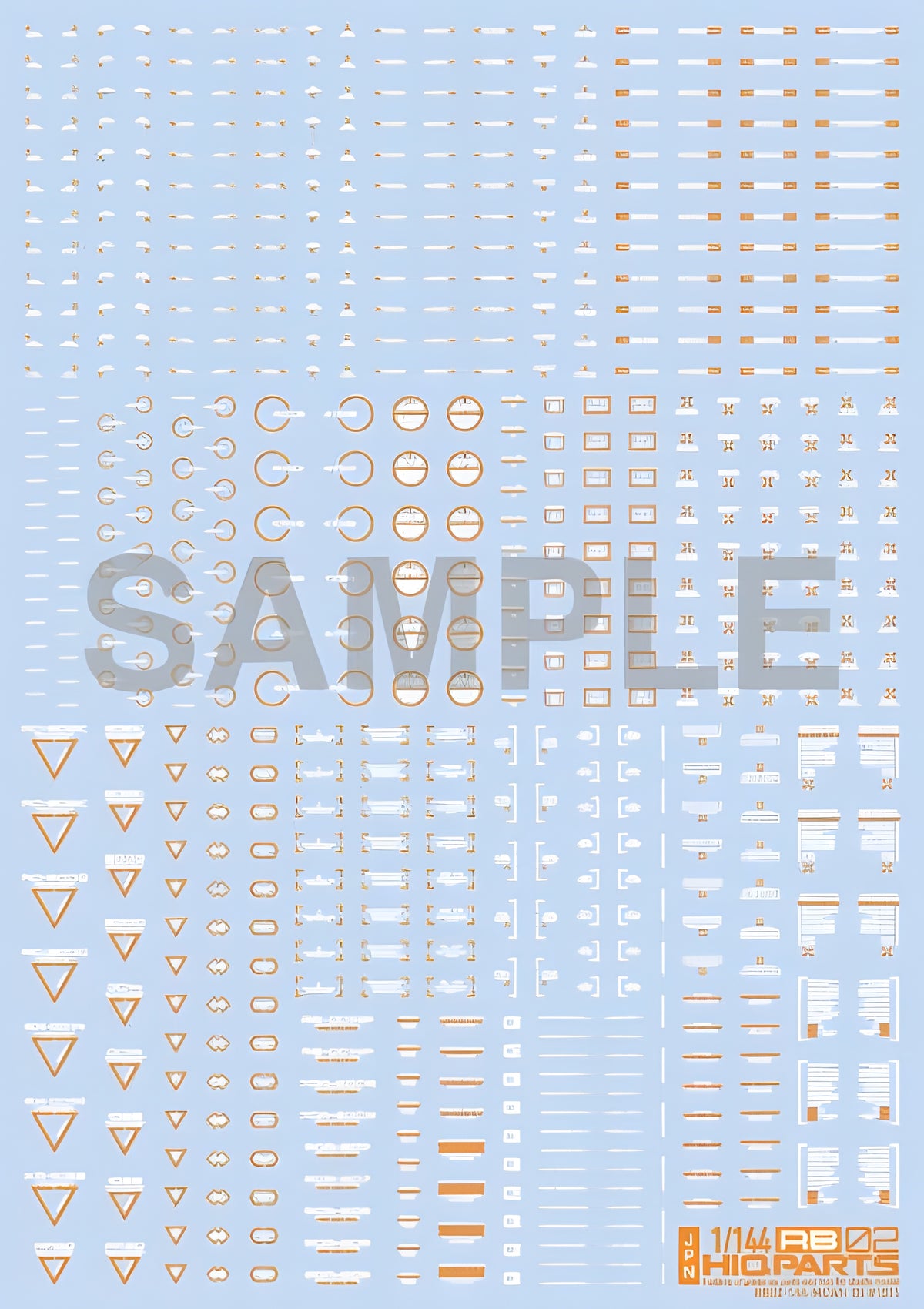 HiQ Parts 1/144 RB02 Caution Decal White & Orange (1pc)