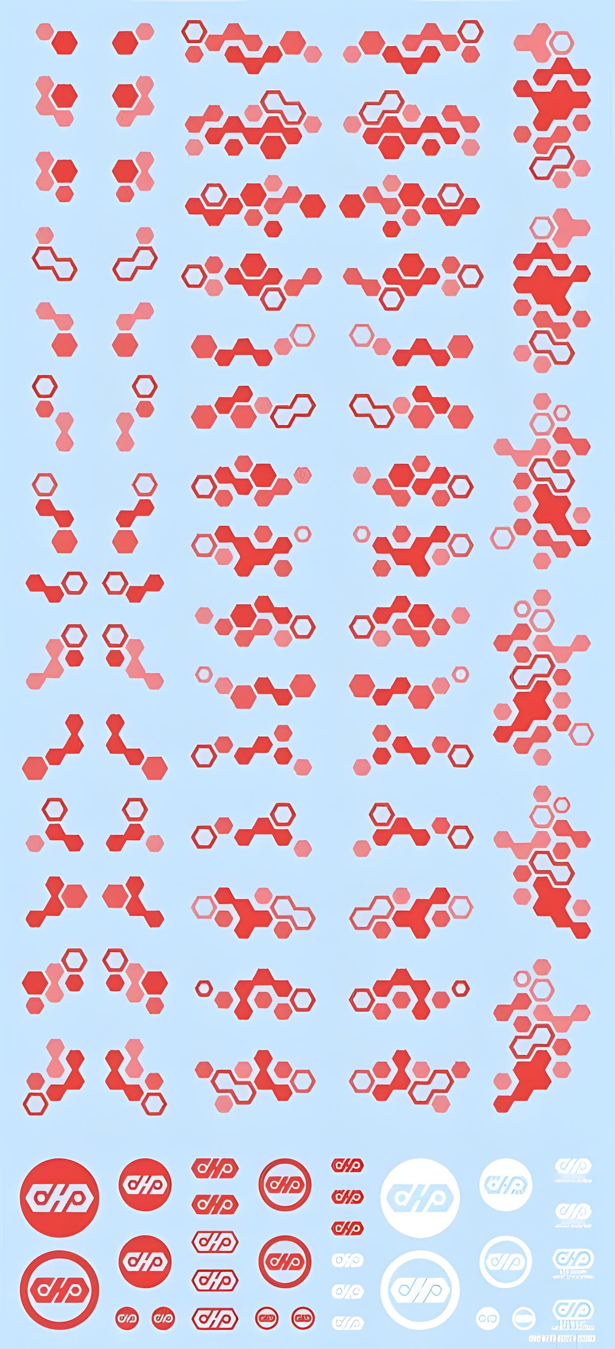 HiQ Parts Hex Camouflage Decal 2 Red (1 sheet)
