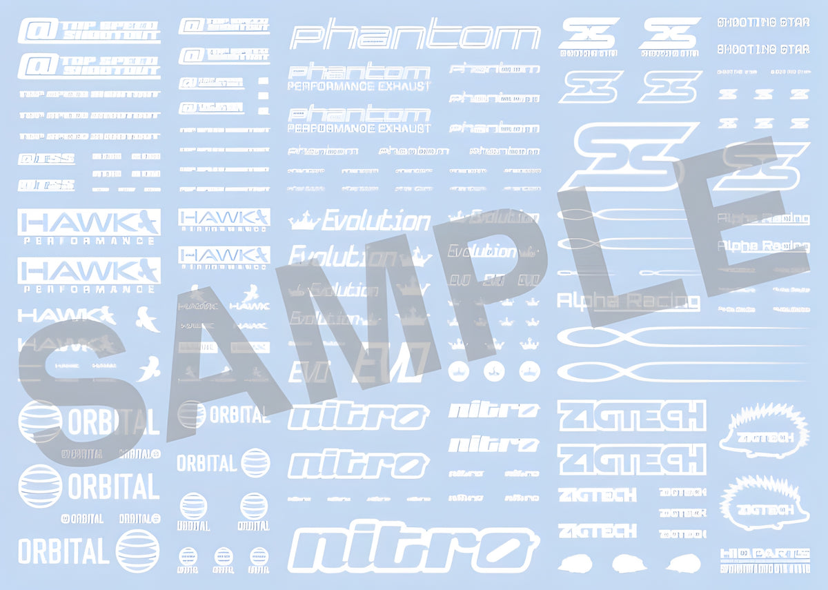 HiQ Parts Sponsor Logo Decal 01S White (1pc)