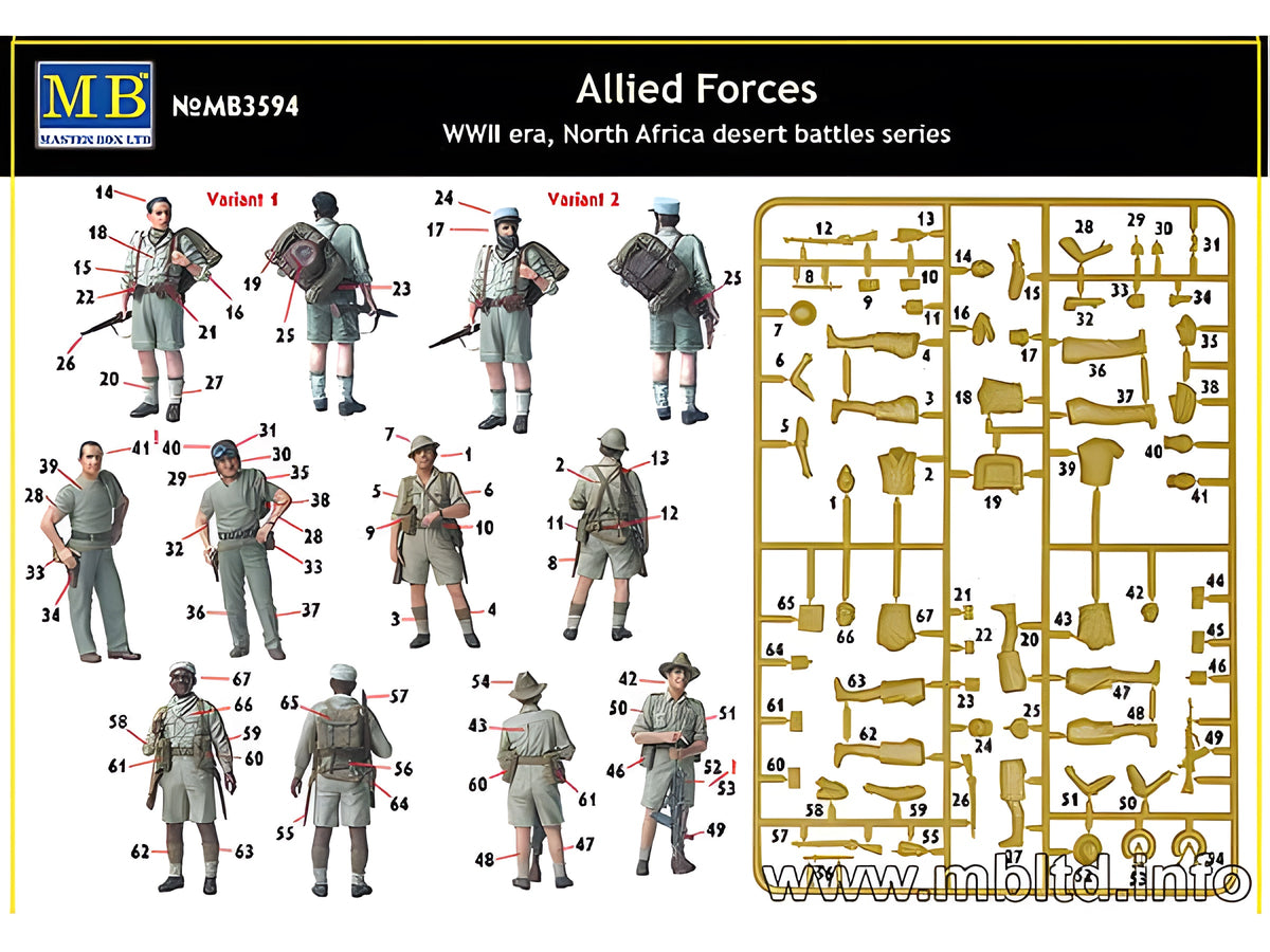 MASTER BOX 1/35 Allied Forces, WW II era, North Africa, desert battles series