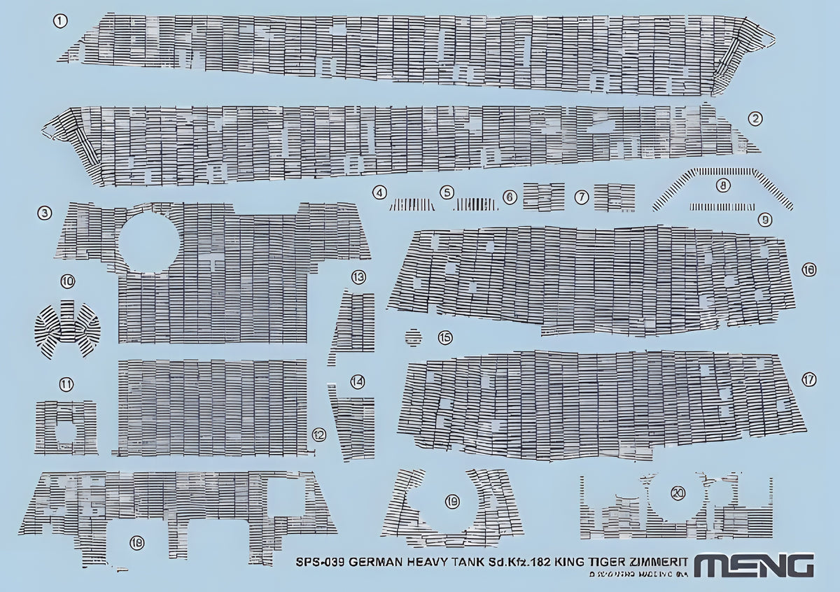 Meng 1/35 GERMAN HEAVY TANK Sd.Kfz.182 KING TIGER ZIMMERIT DECAL