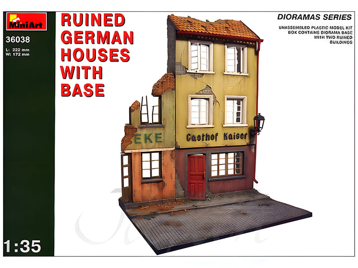 MiniArt Ruined German Houses w/ Base (1/35)