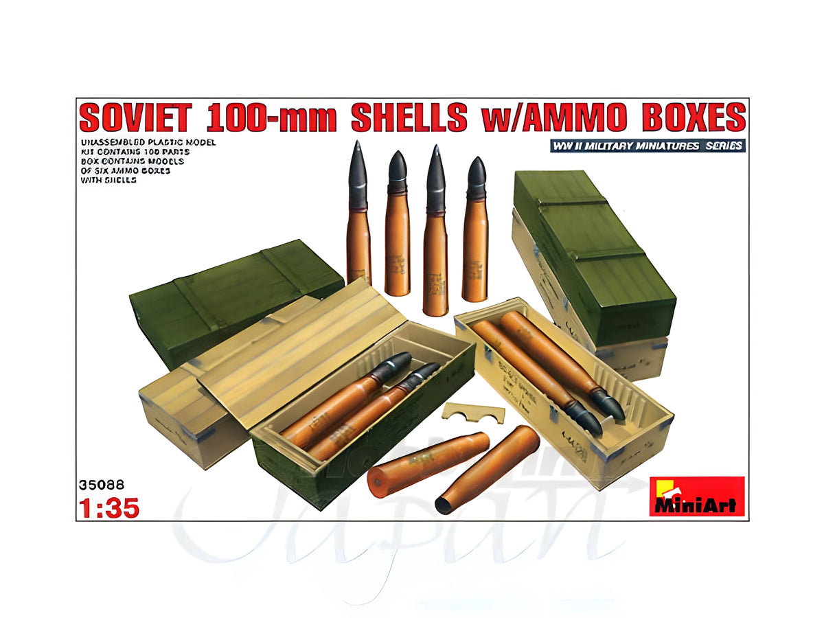 MiniArt Soviet 100-mm Shells w/ Ammo Boxes (1/35)