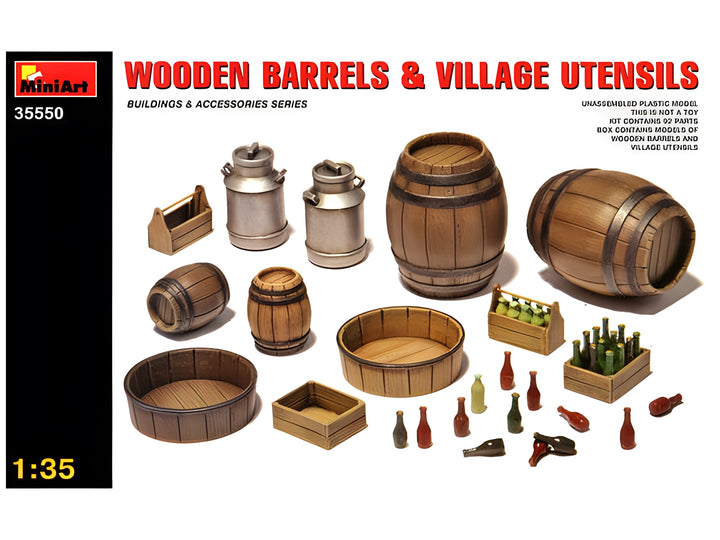MiniArt Wooden Barrels & Village Utensils (1/35)