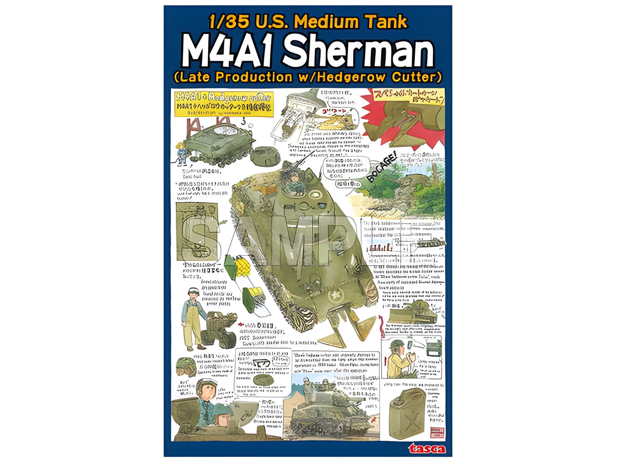 Asuka 1/35 U.S. Medium Tank M4A1 Sherman (Late Production w/ Hedgerow Cutter)