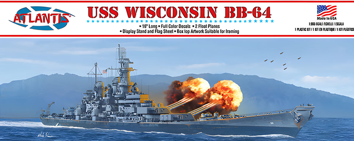 Atlantis 1/600 USS Wisconsin BB-64 Battleship 16 Inch