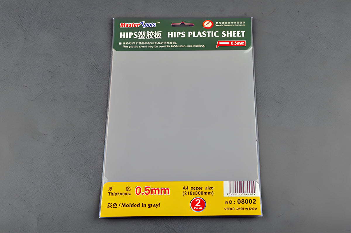 Master Tools 0.5mm HIPS Plastic Sheet A4 SIZE (210mm*300mm*2PCS)
