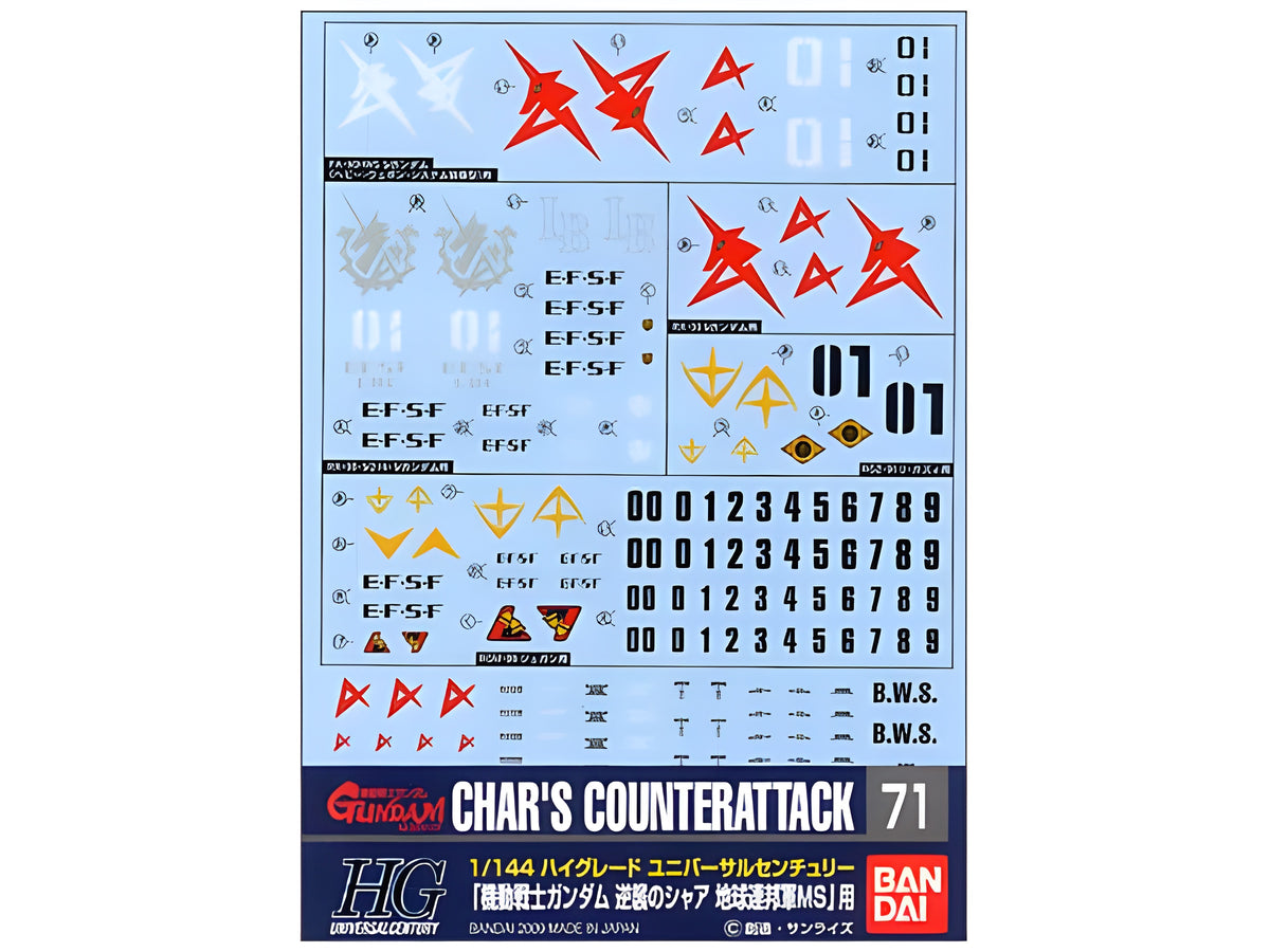 Gundam Decal 71 - 1/144 Char's Counter Attack Earth Federation Ver