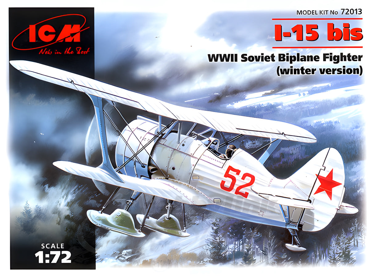 ICM 1/72 I-15 bis, WWII Soviet Biplane Fighter (winter version)