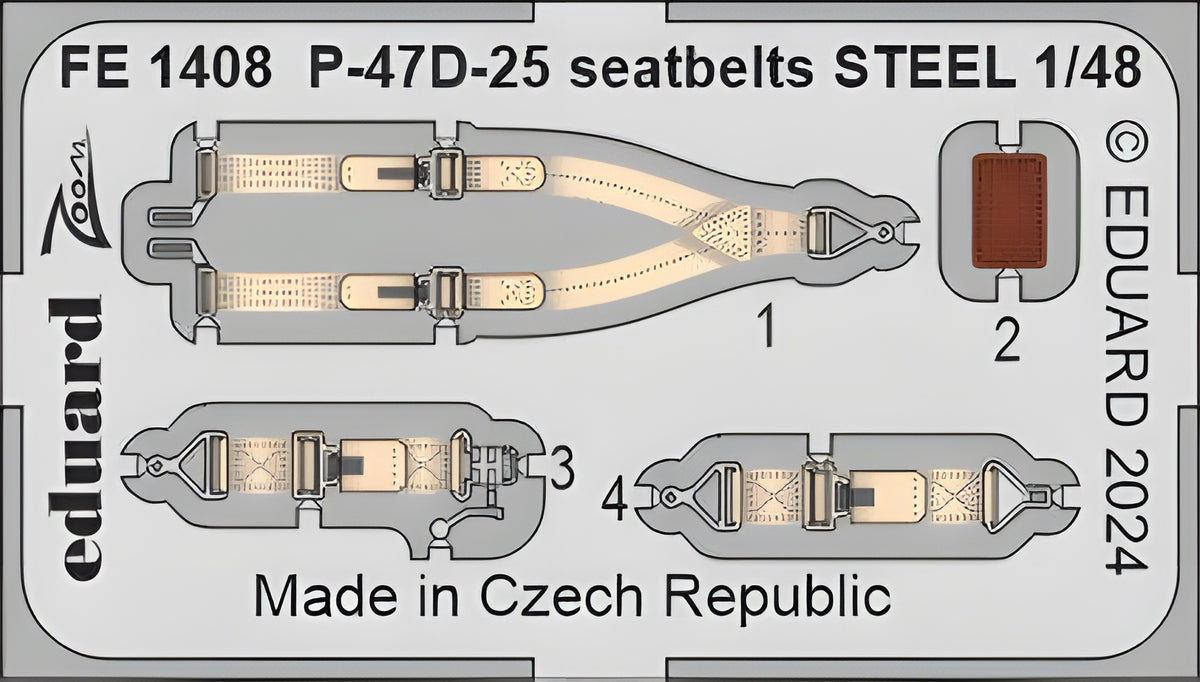 Eduard P-47D-25 seatbelts STEEL 1/48 Zoom set for MINIART