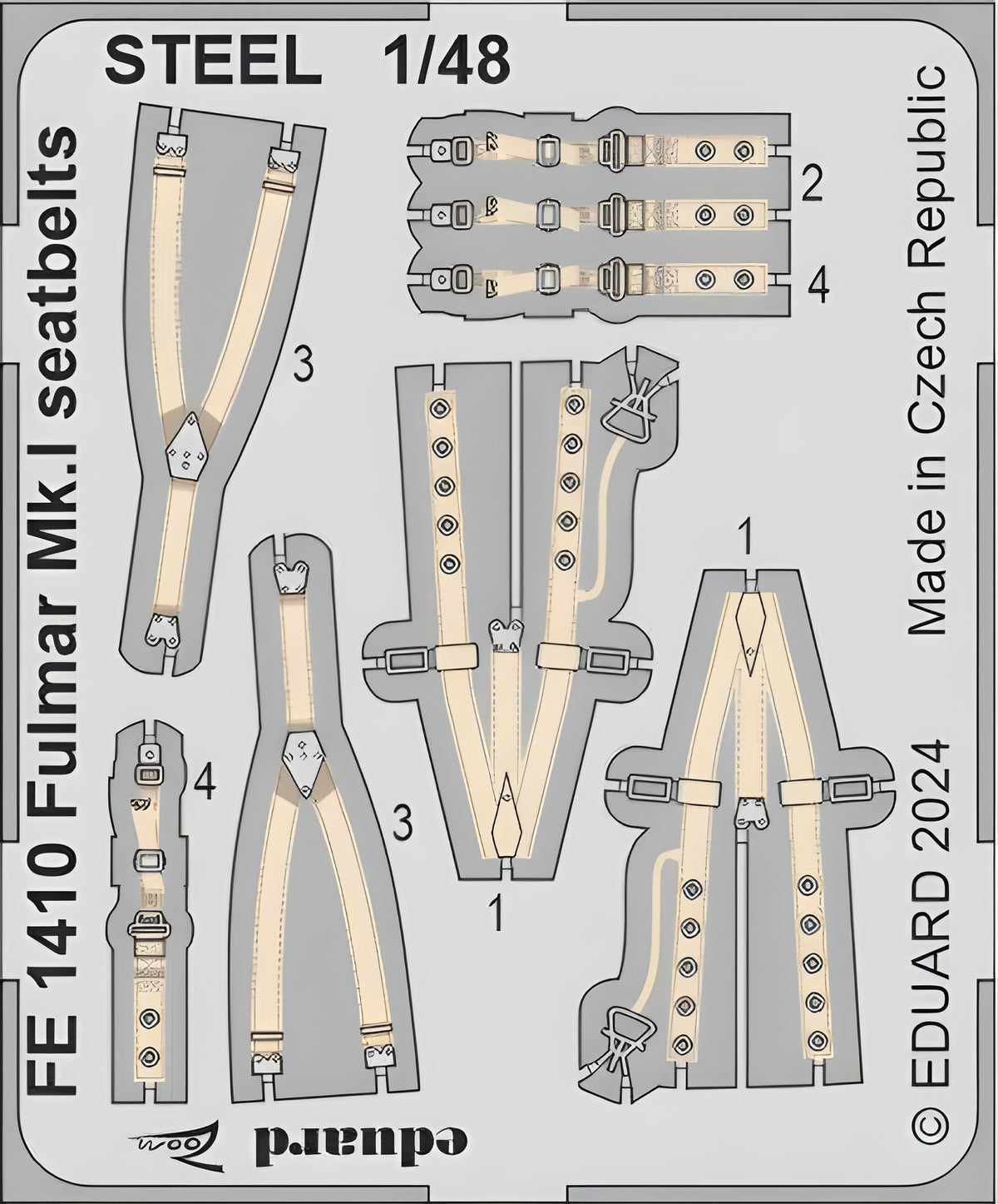 Eduard Fulmar Mk.I seatbelts STEEL 1/48 Zoom set for TRUMPETER