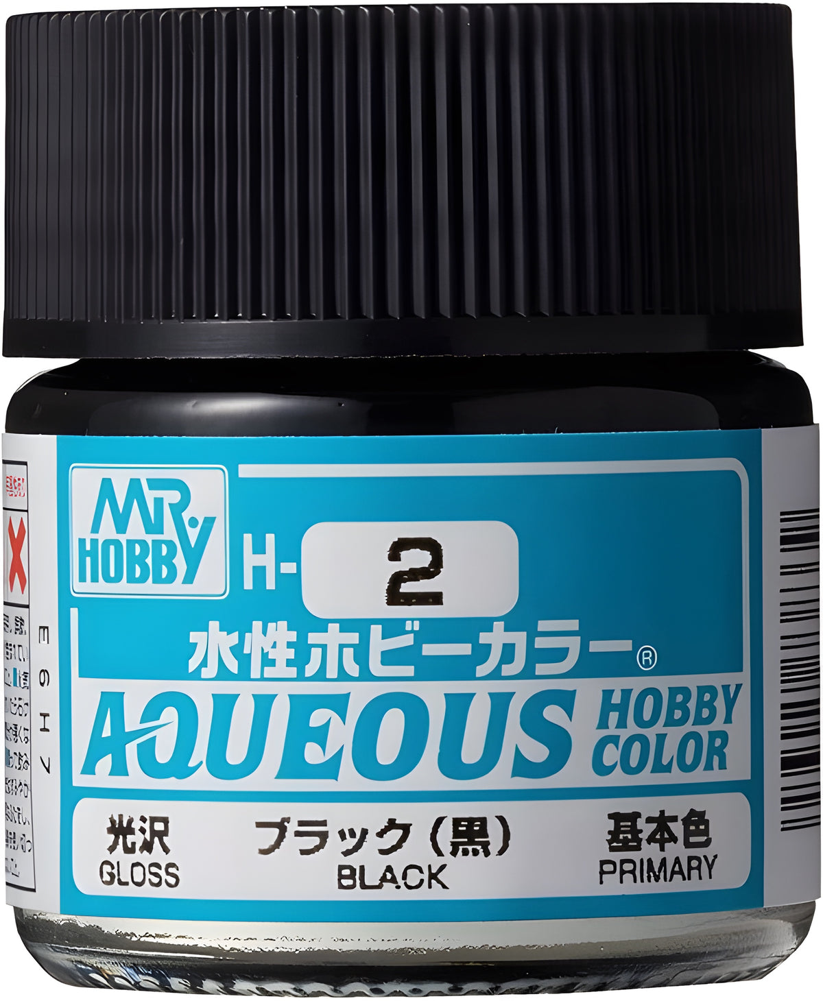 Mr Hobby AQUEOUS HOBBY COLOR - H2 GLOSS BLACK (PRIMARY)