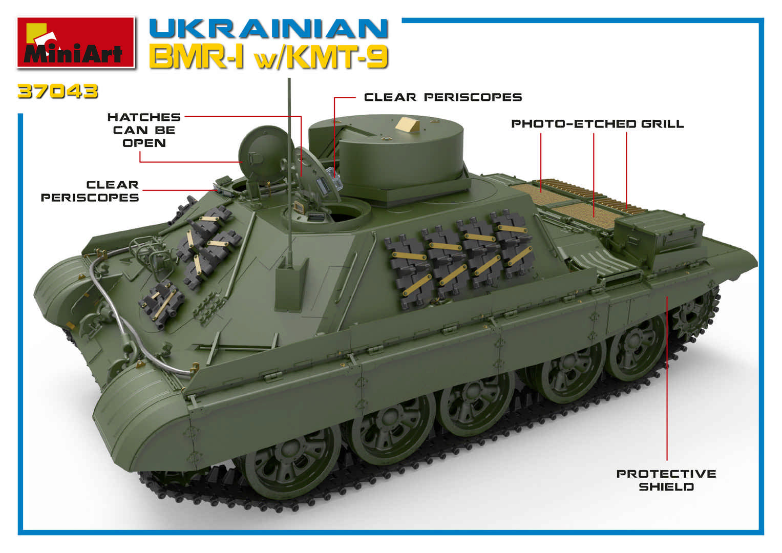 MiniArt 1/35 Ukrainian BMR-1 w/ KMT-9 | 4820183312358